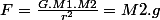 F=\frac{G.M1.M2}{r^2}=M2.g