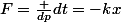 F=\frac {dp}{dt}=-kx