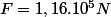 F=1,16.10^{5}N
