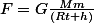 F=G\frac{Mm}{(Rt+h)}