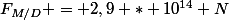 F_{M/D} = 2,9 * 10^{14} N