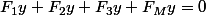 F_1y+F_2y+F_3y+F_My=0