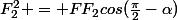 F_2^2 = FF_2cos(\frac{\pi}{2}-\alpha)