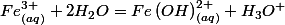 Fe_{(aq)}^{3+}+2H_{2}O=Fe\left(OH\right)_{(aq)}^{2+}+H_{3}O^{+}
