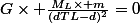 - G\times \frac{M_T\times m}{d^2} +&nbsp;&nbsp;G\times \frac{M_L\times m}{(dTL-d)^2}=0