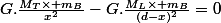 G.\frac{M_T\times m_B}{x^2}-G.\frac{M_L\times m_B}{(d-x)^2}=0
