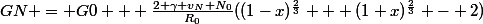 GN = G0 + \frac{2 \gamma v_N N_0}{R_0}((1-x)^\frac{2}{3} + (1+x)^\frac{2}{3} - 2)