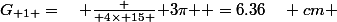 G_{ 1 }=\quad \frac { 4\times 15 }{ 3\pi } =6.36\quad cm 