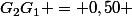 G_2G_1 = 0,50 \;\rm{m}