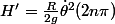 H'=\frac{R}{2g}\dot\theta^2(2n\pi)