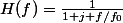 H(f)=\frac{1}{1+j f/f_0}