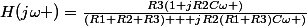 H(j\omega )=\frac{R3(1+jR2C\omega )}{(R1+R2+R3) + jR2(R1+R3)C\omega )}