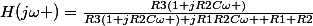 H(j\omega )=\frac{R3(1+jR2C\omega )}{R3(1+jR2C\omega )+jR1R2C\omega +R1+R2}