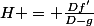 H = \frac{Df'}{D-g}