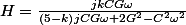 H=\frac{jkCG\omega}{\left(5-k\right)jCG\omega+2G^{2}-C^{2}\omega^{2}}
