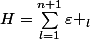 H=\sum_{l=1}^{n+1}{\varepsilon _l}