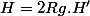 H=2Rg.H'