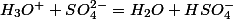 H_{3}O^{+}+SO_{4}^{2-}=H_{2}O+HSO_{4}^{-}