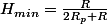 H_{min}=\frac{R}{2R_{p}+R}