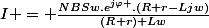 I = \frac{NBSw.e^{j\varphi }.(R+r-Ljw)}{(R+r)+Lw}