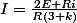 I=\frac{2E+Ri}{R(3+k)}