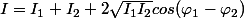 I=I_1+I_2+2\sqrt{I_1I_2}cos(\varphi_1-\varphi_2)