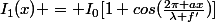 I_{1}(x) = I_{0}[1+cos(\frac{2\pi ax}{\lambda f'})]