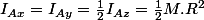 I_{Ax}=I_{Ay}=\frac{1}{2}I_{Az}=\frac{1}{2}M.R^{2}