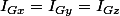 I_{Gx}=I_{Gy}=I_{Gz}