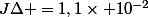 J\Delta =1,1\times 10^{-2}