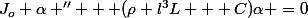 J_o \alpha '' + (\rho l^3L + C)\alpha =0