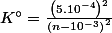 K\text{\textdegree}=\frac{\left(5.10^{-4}\right)^{2}}{\left(n-10^{-3}\right)^{2}}