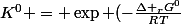 K^{0} = \exp (-\frac{\Delta _{r}G^{0}}{RT}