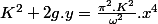 K^{2}+2g.y=\frac{\pi^{2}.K^{2}}{\omega^{2}}.x^{4}