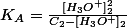 K_{A}=\frac{[H_{3}O^{+}]_{2}^{2}}{C_{2}-[H_{3}O^{+}]_{2}}