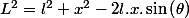 L^{2}=l^{2}+x^{2}-2l.x.\sin\left(\theta\right)