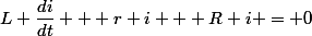 L \dfrac{di}{dt} + r i + R i = 0
