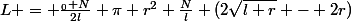 L = \frac{_0 N}{2l} \pi r^2 \frac{N}{l} (2\sqrt{l+r} - 2r)