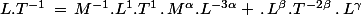 L.T^{-1}\,=\,M^{-1}.L^1.T^1\,.\,M^{\alpha}.L^{-3\alpha} \,.\,L^{\beta}.T^{\,-2\beta}\,.\,L^{\gamma}