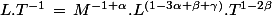 L.T^{-1}\,=\,M^{-1+\alpha}.L^{(1-3\alpha+\beta+\gamma)}.T^{1-2\beta}