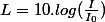 L=10.log(\frac{I}{I_0})