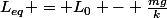 L_{eq} = L_0 - \frac{mg}{k}
