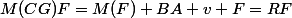 M(CG)F=M(F)+BA v F=RF