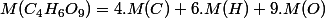 M(C_4H_6O_9)=4.M(C)+6.M(H)+9.M(O)
