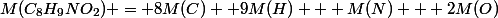 M(C_8H_9NO_2) = 8M(C) +9M(H) + M(N) + 2M(O)