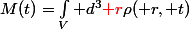 M(t)=\int_V d^3{\red r}\rho(\bold r, t)