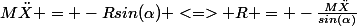 M\ddot{X} = -Rsin(\alpha) <=> R = -\frac{M\ddot{X}}{sin(\alpha)}