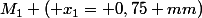 M_{1} ( x_{1}= 0,75 mm)