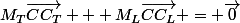 M_{T}\vec{CC_{T}} + M_{L}\vec{CC_{L}} = \vec{0}