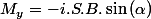 M_{y}=-i.S.B.\sin\left(\alpha\right)